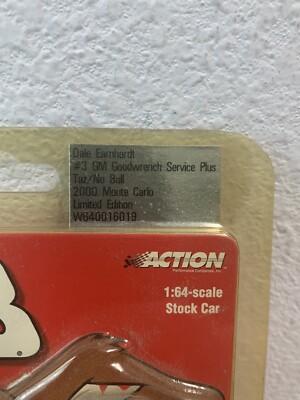 DALE EARNHARDT 1/64 #3 GM GOODWRENCH SERVICE PLUS 2000 TAZ/NO BULL