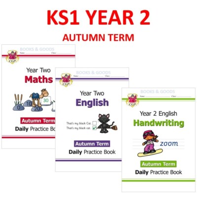 KS1 Year 2 Maths English Handwriting Autumn Daily Practice Books Age 6-7 KS1 CGP