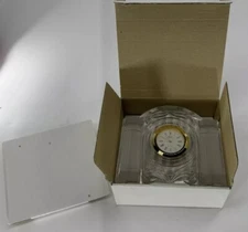 Mikasa Cotillion Desk Mantel Clock Crystal Columns Working Glass No Flaws