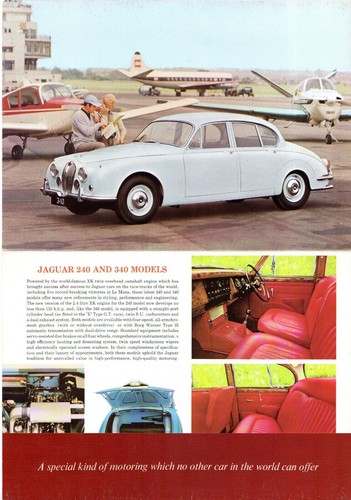 Jaguar 240 & 340 1967-68 UK Market Foldout Sales Brochure Mark 2 - Picture 2 of 2
