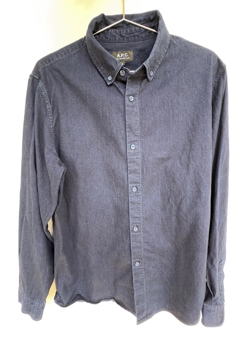 A.P.C. rue madame Paris Chemise Homme Manches longues Uni eBay