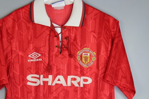 RARE MANCHESTER UNITED 1992 1994 HOME FOOTBALL SHIRT JERSEY UMBRO #7 CANTONA - Picture 3 of 11