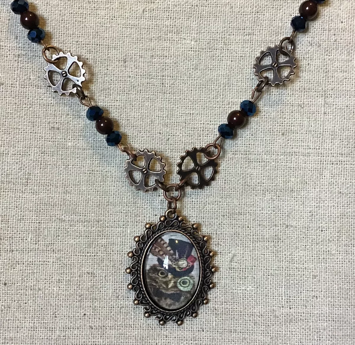 Steampunk owl necklace sale