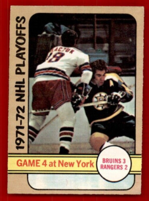 1972-73 O-Pee-Chee #38 Playoff Game 4/Bruins 3/Rangers 2 EX