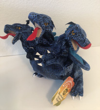 NEW Folkmanis Three 3 Headed Blue Dragon Hand Puppet 12" NWT