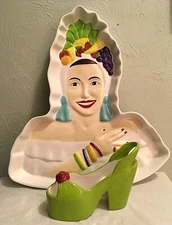  Serving Tray and Bowl Carmen Miranda Tropical Heatwave Chip & Dip in box