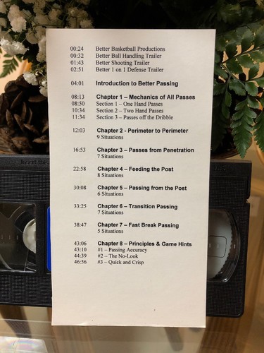 Better Basketball BETTER PASSING with Mike Bibby (VHS 2003) includes insert - Foto 9 di 10
