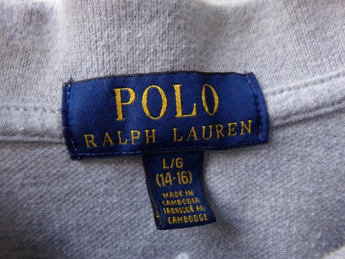 $55 Boys Gray Ralph Lauren POLO Cotton Solid Mesh POLO Shirt Size 14-16 EURO FIT - Picture 2 of 15