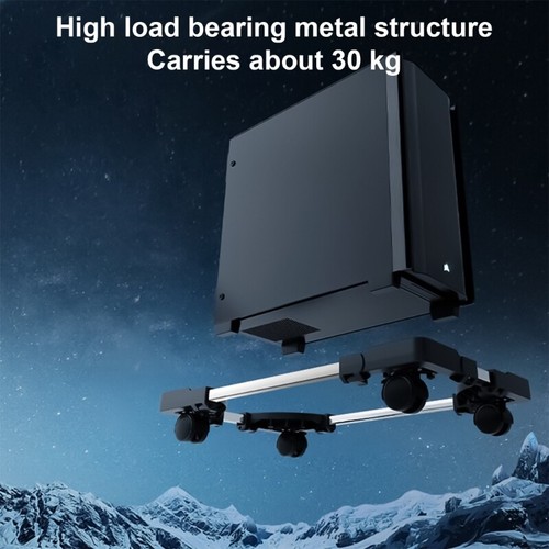 Mobile PC Cart Stand Replacement Computer Tower Adjustable Mobile CPUs Stand - Photo 3/8