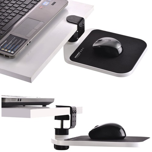 Ergonomic Mouse Pad with Adjustable Under Desk Table Wrist Rest Platform - Black - Picture 2 of 12