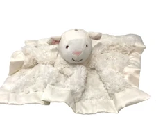 Kids Line Lamb Lovey Security Blanket Fluffy Silky Cream Blankie 13"
