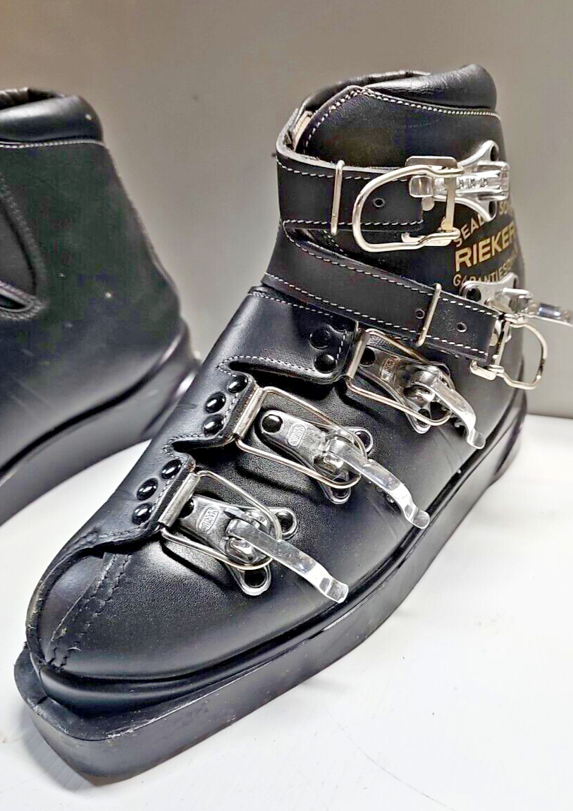 Vintage 1960\'s Rieker Ski Boots Black Leather Metal Buckle  Germany Vintage 1960 main image 3