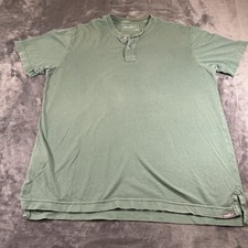 Eddie Bauer Polo Shirt Mens Large Green Solid Short Sleeve Golf Casual Outdoor