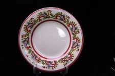 Pottery Barn Deep Dinner Plate Sausalito Paisley 12 " Cream Red Blue Green MINT!