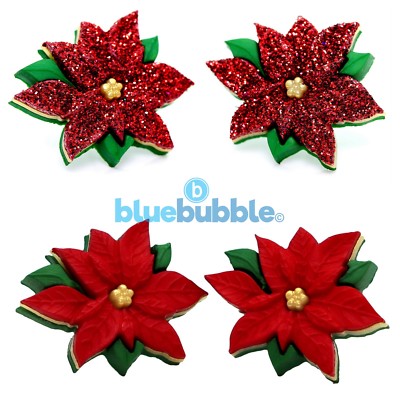 Bluebubble MERRY CHRISTMAS Weihnachtsstern CLIP ON Ohrringe Kitsch Funky Festlich Fun 