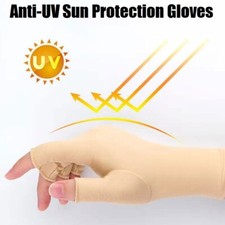 Cooling Ice Silk Gloves Anti-UV Sun Protection Fingerless Gloves Half Finger USA
