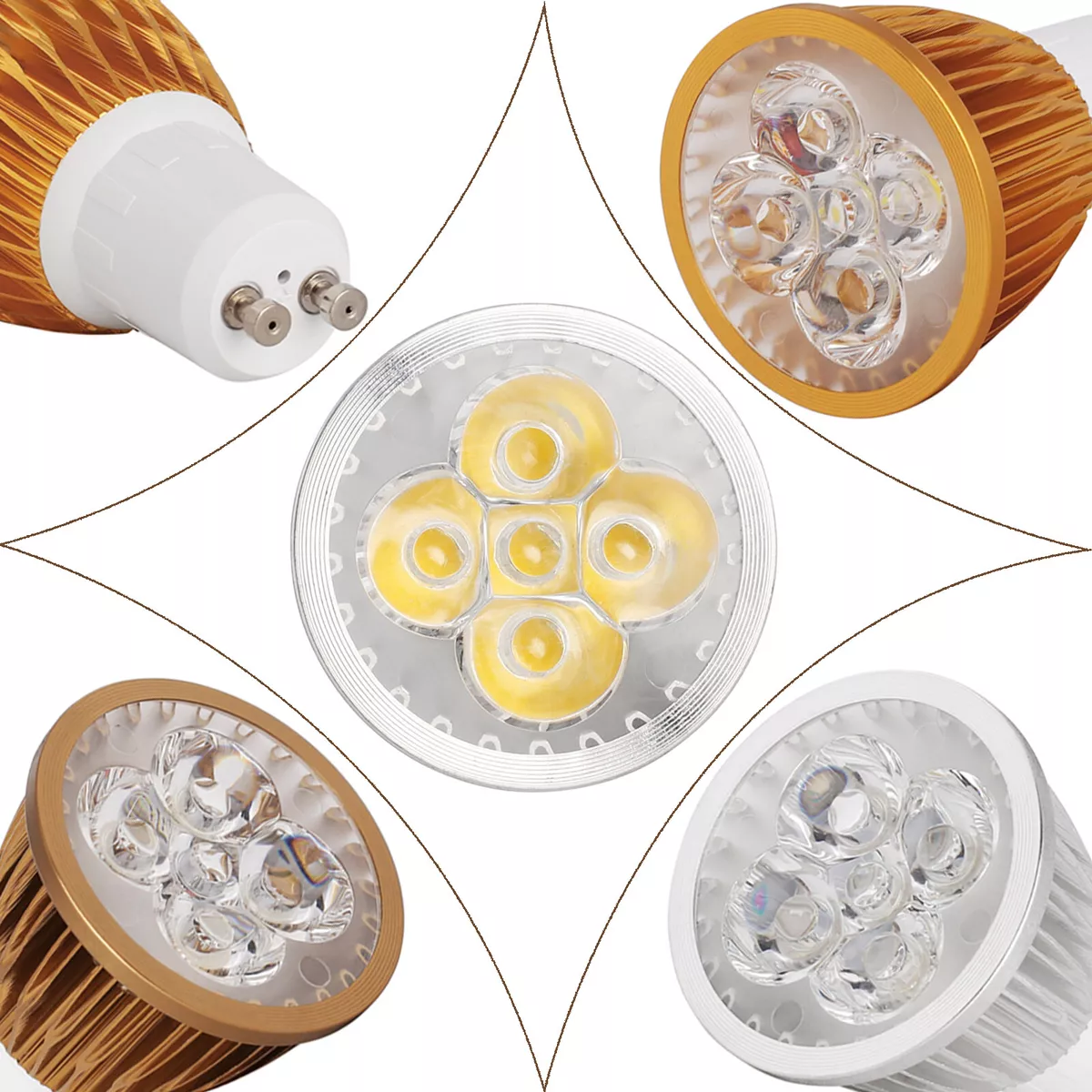 GU10 Dimmable LED Spotlight 9 W 12 W 15 W Silver Golden Brown