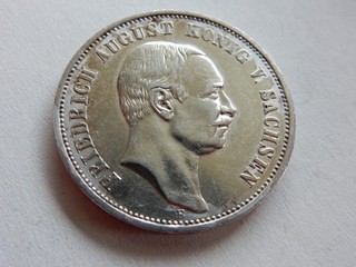 DEUTSCHES REICH SACHSEN 3 MARK 1910 FRIEDRICH AUGUST SILBER 16 59 GRAMM
