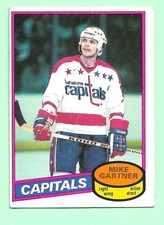 (1) MIKE GARTNER 1980-81 O-PEE-CHEE # 195 CAPITALS ROOKIE CREASED CARD (N5044). rookie card picture