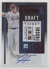 2020 Panini Contenders Pick 2 Draft Ticket Red 31/75 Justin Foscue Auto 4l3