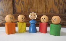 VTG PLAYSKOOL SET OF 5 WOODEN PEOPLE ONLY FOR...