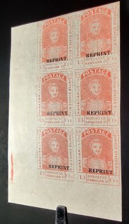 RARE HAWAII US STAMPS 1889 13c Sc #11rs EXCEPTIONAL OFFICIAL REPRINT BLOCK 6 MNH