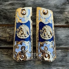 1911 45 38 Super Full Size Aguila Gold Gun Pistol Grip Cachas & 24K Screws