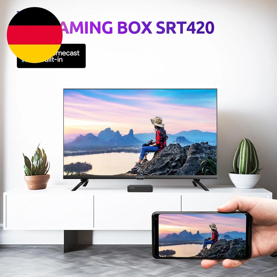 STRONG SRT420 4K Streaming Box Android TV Mit Ethernet-Port, DVB-T2, 2GB RAM + 1 - Bild 3 von 4
