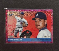 2025 Topps Chrome Platinum Chan Ho Park Pink Toile Refractor /100 Dodgers
