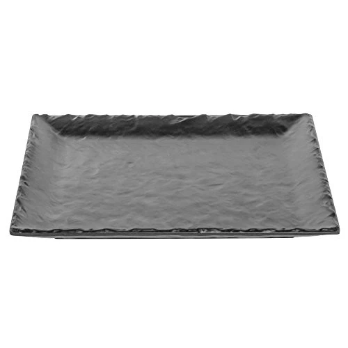 Plato cuadrado de melamina negro colección pizarra sintética Cal-MIL - 11 1/2 L X 11 1/2 Foto 4 de 4