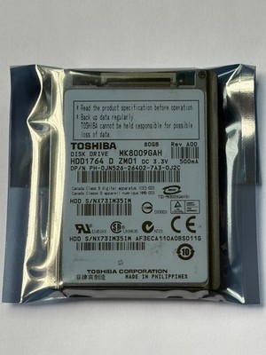 Toshiba MK8009GAH 80GB 1.8'' CE ZIF hard drive disk for Laptop/IPOD/ Video camera