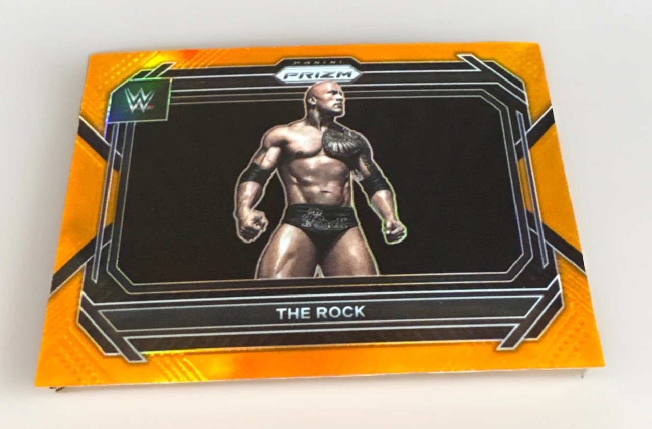 2023 Prizm WWE The Rock #41 Orange Prizm 19/99