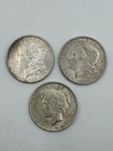Morgan & Peace Silver Dollars 1898 1921 1922 Circulated Lot of 3 Philadelphia #2
