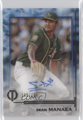 2019 Topps Tribute Blue 105/150 Sean Manaea #TA-SM Auto 3y0