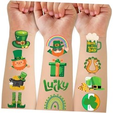 50 PCS St Patrick's Day Tattoos Stickers for Kids, St St Patrick Tattoos