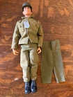 Vintage Hasbro 1964 GI Joe Action Figure Flocked Fuzzy Brown Hair Blue Eyes Scar