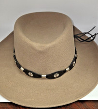 Dorfman Pacific Fedora Hat Men  s 100 Wool Felt Camel Tan Band USA