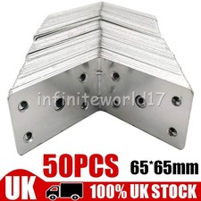 50PCS Angle Bracket Heavy Duty L Corner Braces Plates for Wood Steel 1.6mm
