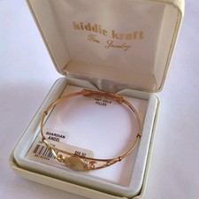 Vtg 14k Gold Filled Guardian Angel Childs Bracelet Kiddie Kraft In Original Box