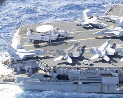 USS HARRY S TRUMAN COLLISION DAMAGE MEDITERRANEAN SEA 2025 8X10 PHOTO