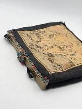 Antique Jeweled Frame Tapestry Evening Purse Courting Couple Handbag READ