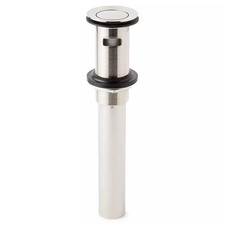 Signature Hardware Pop-Up Bathroom Drain, No Overflow, Polished Nickel