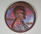 1924 Lincoln Wheat Cent Penny, Unc, AU, About Uncirculated, Amazing Toning