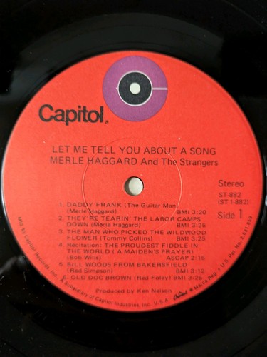 MERLE HAGGARD - LET ME TELL YOU ABOUT A SONG - LP - ST 882 - MINT VINYL - Picture 5 of 6