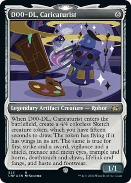 D00-DL, Caricaturist (Showcase) (Galaxy Foil) 525 Unfinity Magic MTG