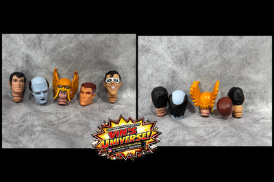 Custom 8'' Mego Scale Action Figure Heads - Lot of 5 Heds #1