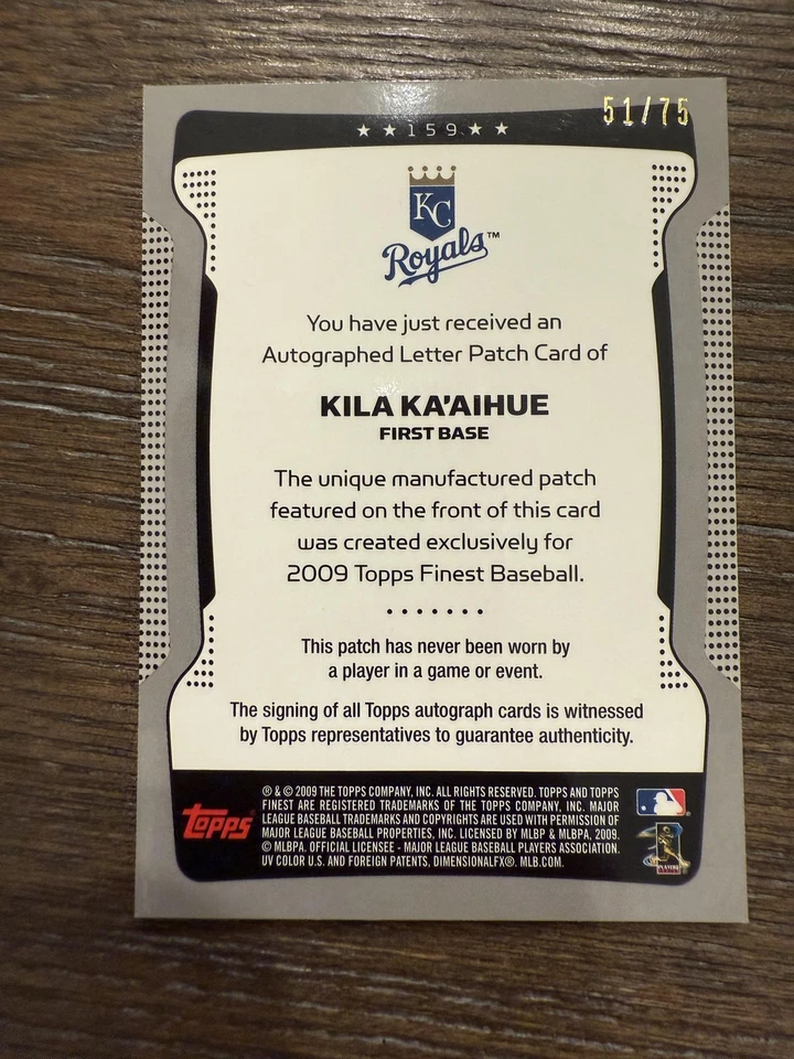 2009 Finest #159 Kila Ka'aihue Refractors #/75 - Image 2 of 2