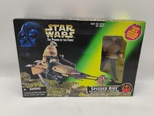 Hasbro Star Wars The Power Of The Force Speeder Bike & Luke In Endor Gear