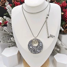 Brighton NWT "Trust Your Journey" Convertible Necklace Crystal Pendant 18–38"