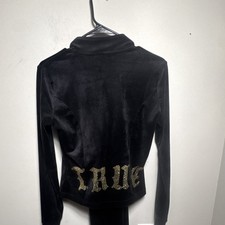 True Religion Women s Black Velour 2-Piece Tracksuit Full Zip Jacket Pants M
